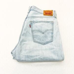 Levi’s Low Pro Straight Light Wash Ripped Denim Jeans Size 29